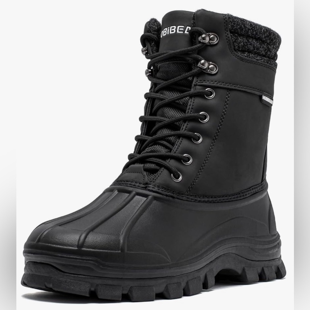 HOBIBEAR Men's Snow Boots Insulated Waterproof Warm Fur Lined Hiking Winter Snow